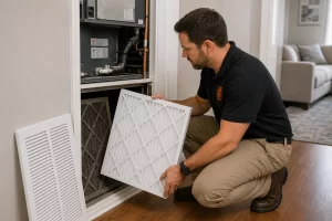 HVAC air filters with different MERV ratings