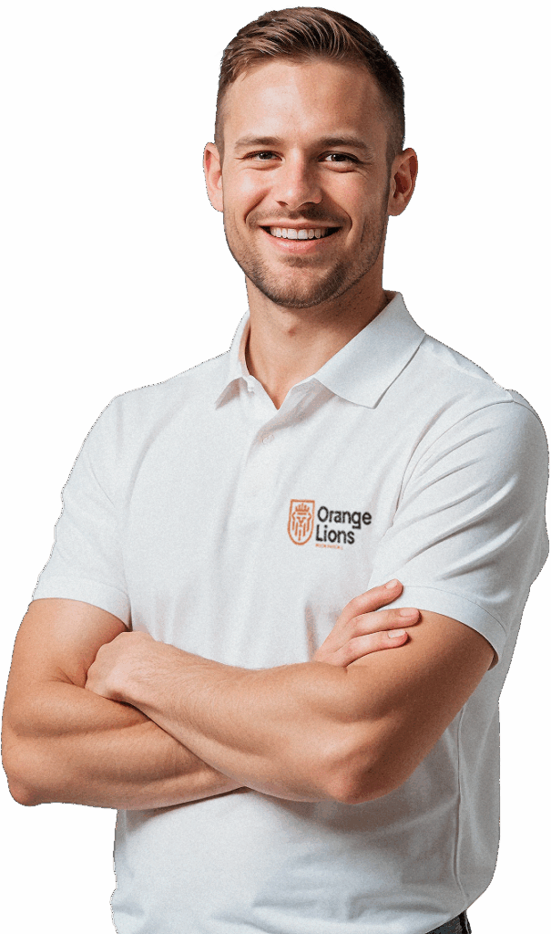 Orange Lions Mechanical HVAC technician in uniform